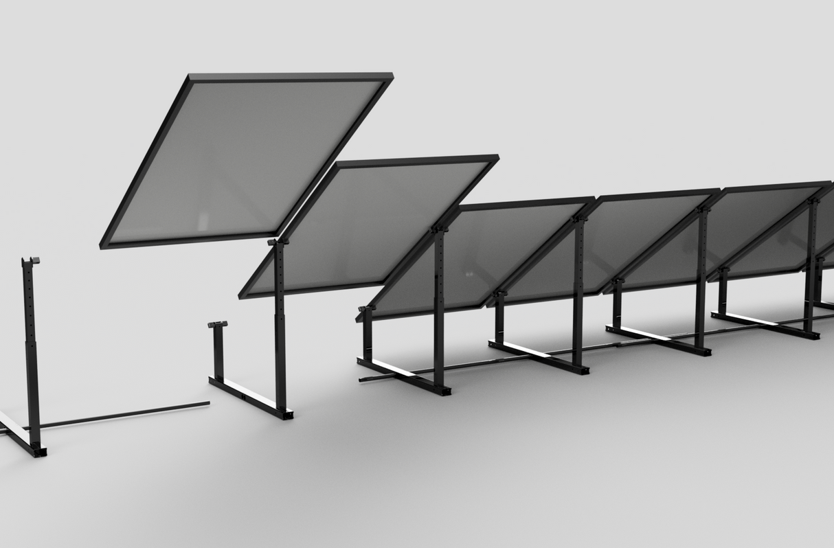 IntegraRack IR-40FSAC Solar Panel Ground Mount | 15-40 Degree Angle | Black High-Strength Composite