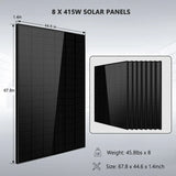 Black solar Panle 8x415W