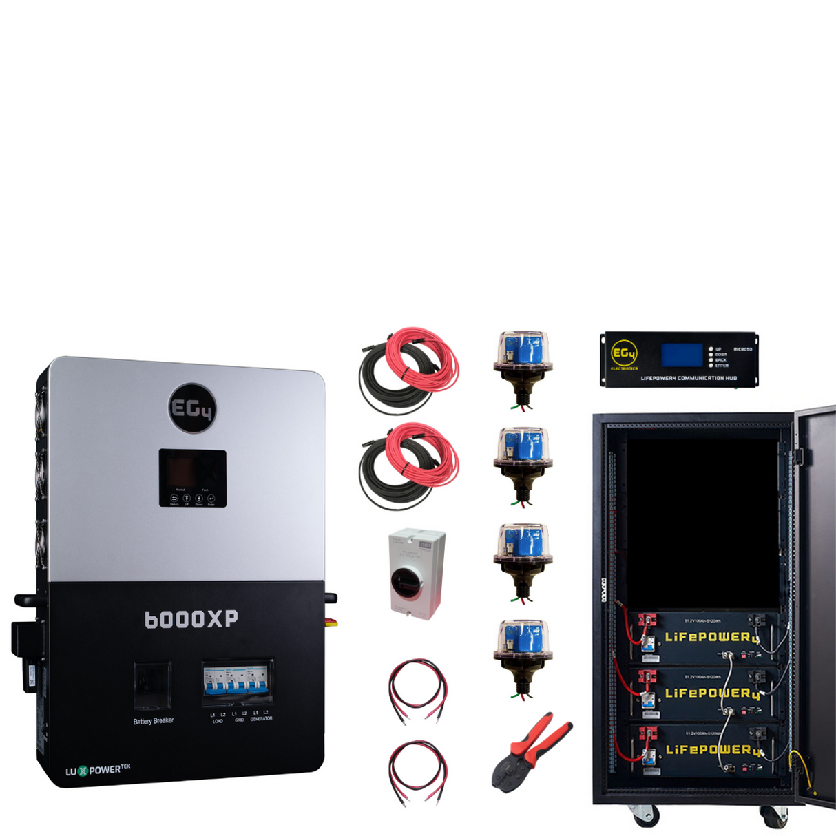 Complete Off-Grid Solar Kit EG4 6000XP | 8000W PV Input | 6000W Output | 48V 120/240V Split Phase + 6660 Watts of Solar PV