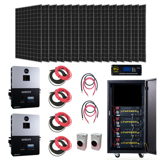 Complete Off-Grid Solar Kit EG4 6000XP | 12000W Output | 48V 120/240V Split Phase + 12800 Watts of Solar PV [KIT-E0009]