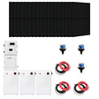 MidNite Solar Complete Hybrid Backup Kit with panels, inverter, cables and 3 batteries. 
