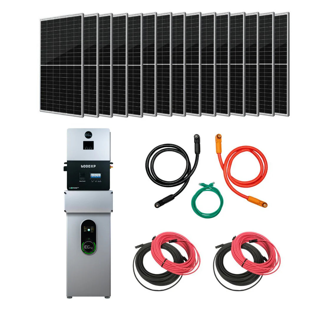 Complete Off-Grid Solar Kit EG4 6000XP | 8000W PV Input | 6000W Output | 48V 280Ah | 14.3kWh | WallMount Indoor Battery + Up To 7200W PV Solar