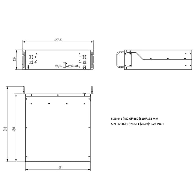 RUIXU Battery | Server Rack 3U Battery | RX-LFP48100 | UL1973 Certified | UL9540 Pending