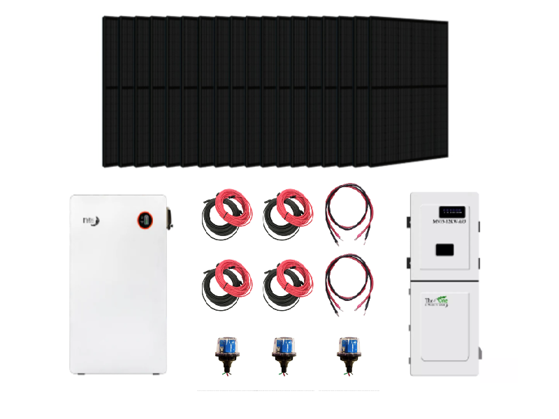 Complete Hybrid Solar Kit - Midnite Solar TheOne Hybrid Inverter | 11.4kW 120/240V Output | 48V 310AH 16.1kWh Midnite Solar AllWeather Lithium Battery | 14.4kW+ of Solar PV