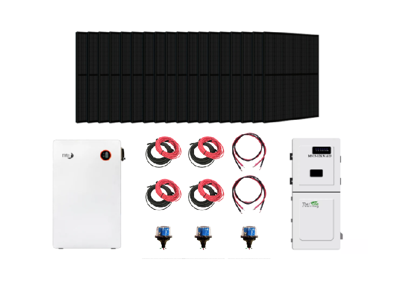 Complete Hybrid Solar Kit - Midnite Solar TheOne Hybrid Inverter | 11.4kW 120/240V Output | 48V 310AH 16.1kWh Midnite Solar AllWeather Lithium Battery | 14.4kW+ of Solar PV