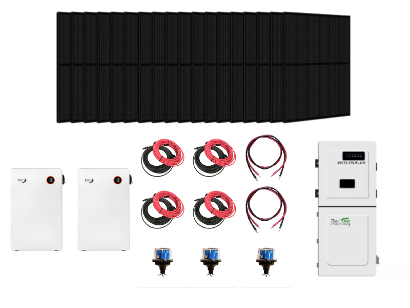 Complete Hybrid Solar Kit - Midnite Solar TheOne Hybrid Inverter | 11.4kW 120/240V Output | 48V 310AH 16.1kWh Midnite Solar AllWeather Lithium Battery | 14.4kW+ of Solar PV