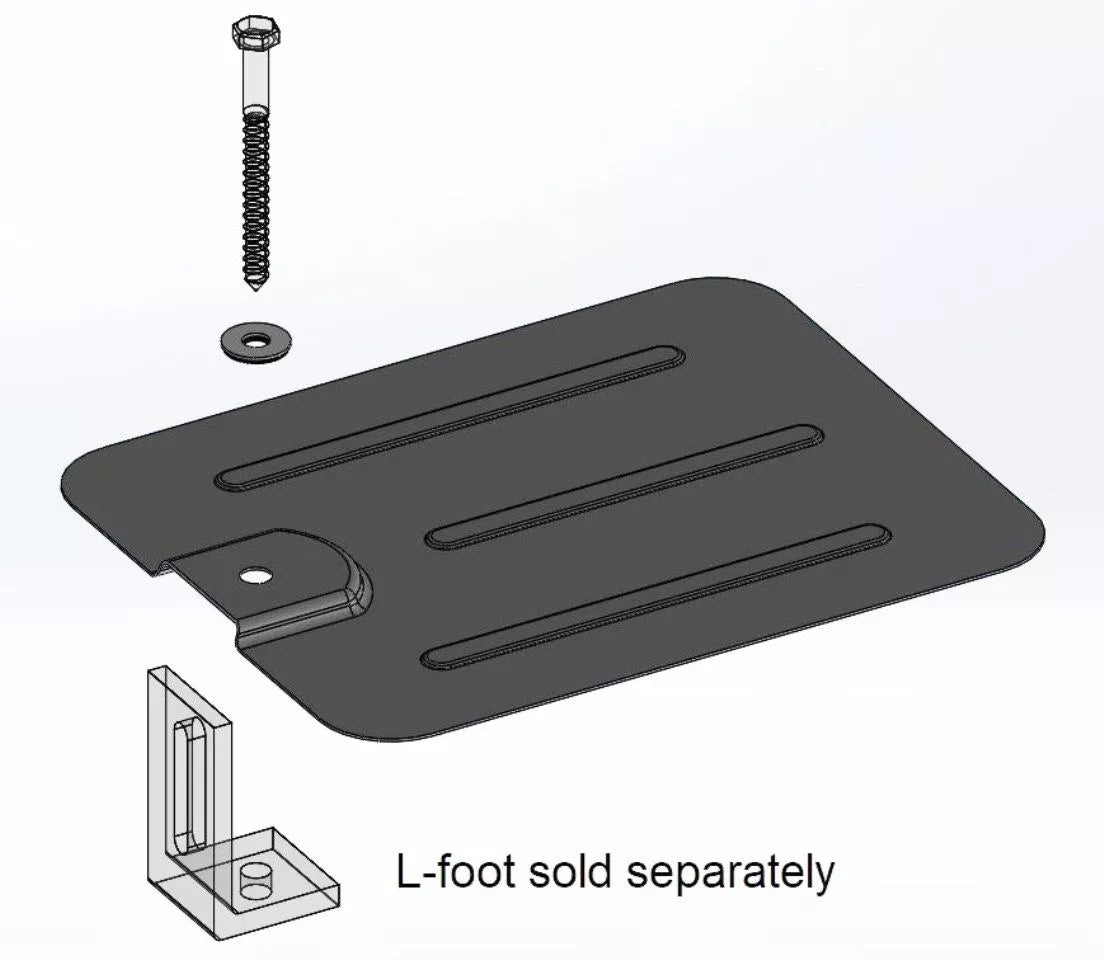 Tamarack Solar Comp Flashing for L-Foot w/lag bolts - Black - 89792 (Box of 8)