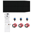 Solar panel system with battery and wiring on a white background
