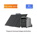 EcoFlow DELTA Pro 3 with 400W folding solar panel for off-grid charging.