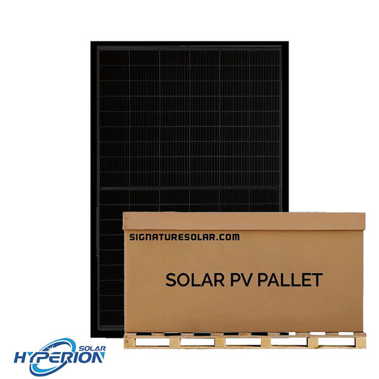 14.2kW Pallet - Hyperion 395W Bifacial Solar Panel (Black) | Up to 495W with Bifacial Gain | Full Pallet (36) - 14.2kW Total