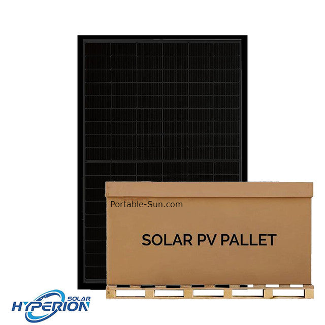 14.4kW Pallet - Hyperion 400W Bifacial Solar Panel (Black) | Up to 500W with Bifacial Gain | Full Pallet (36) - 14.4kW Total