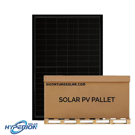 14.4kW Pallet - Hyperion 400W Bifacial Solar Panel (Black) | Up to 500W with Bifacial Gain | Full Pallet (36) - 14.4kW Total