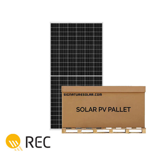 12.2kW Pallet - REC 370W Mono Split Cell Solar Panel (Silver) | REC370TP2SM72 | Full Pallet (33) - 12.2kW Total